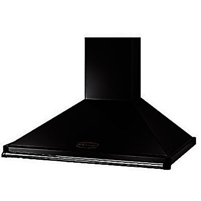 Rangemaster Classic 90 Cooker Hood, Black with Chrome Rail